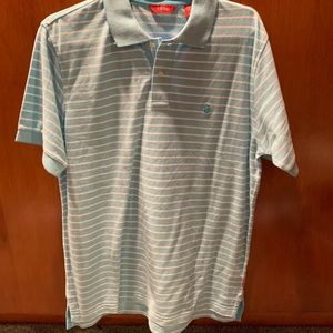 Men’s blue/white striped collar shirt